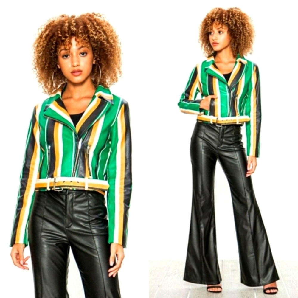 🌻NWT Striped Moto Jackets A. Calin by Flying Tomato